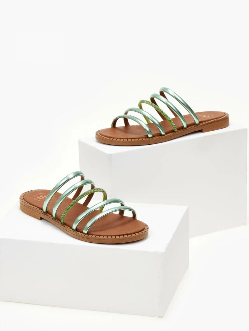 Σανδάλια TFP με λουράκια και Strass - Πράσινο 8 Σανδάλια TFP με λουράκια και Strass - Πράσινο - Image 6