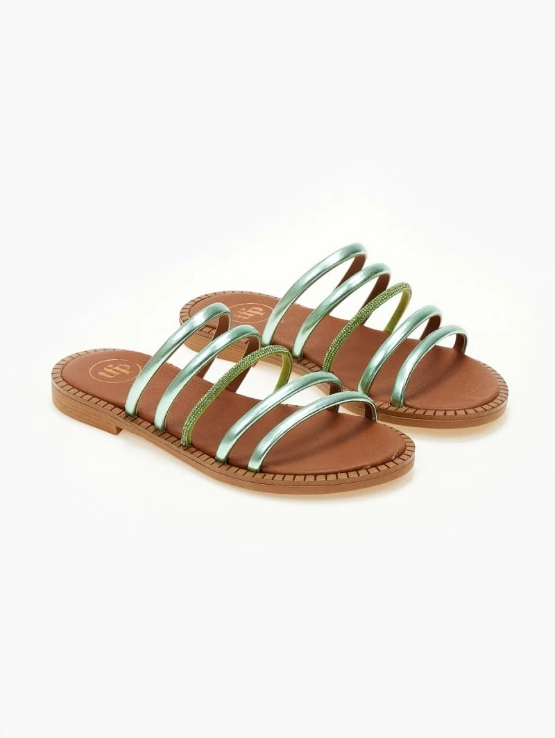Σανδάλια TFP με λουράκια και Strass - Πράσινο 7 Σανδάλια TFP με λουράκια και Strass - Πράσινο - Image 5