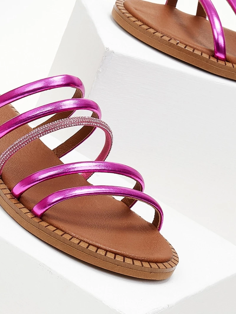 Σανδάλια TFP με λουράκια και Strass - Φούξια 8 Σανδάλια TFP με λουράκια και Strass - Φούξια - Image 6