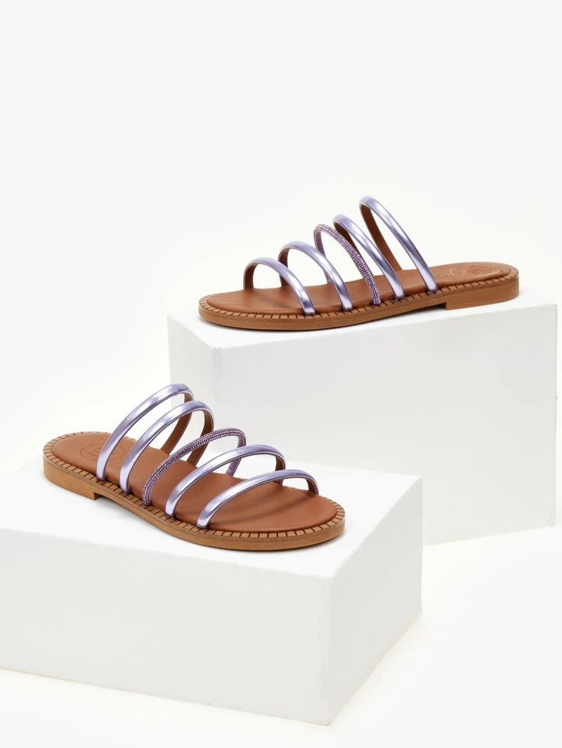 Σανδάλια TFP με λουράκια και Strass - Λιλά 5 Σανδάλια TFP με λουράκια και Strass - Λιλά - Image 3