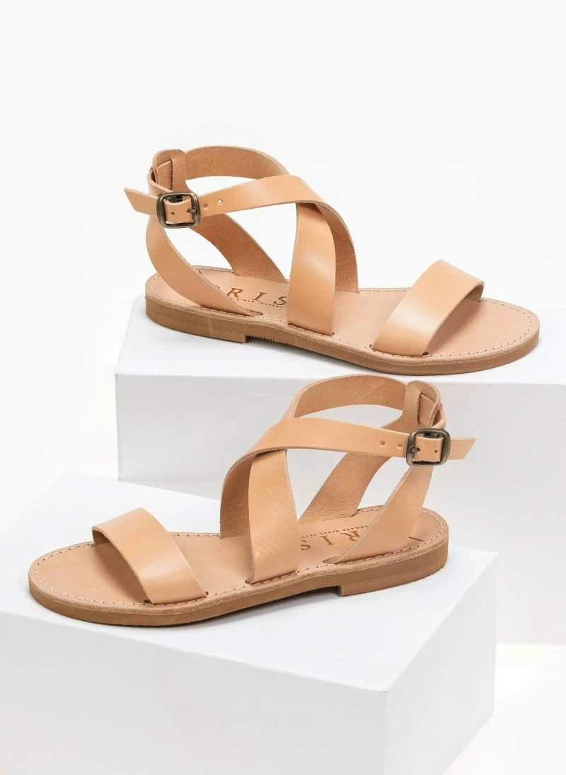 IRIS Πέδιλα ίσια χειροποίητα δερμάτινα - Φυσικό 5 IRIS Πέδιλα ίσια χειροποίητα δερμάτινα - Φυσικό - Image 3