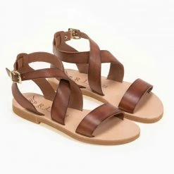 IRIS Πέδιλα ίσια χειροποίητα δερμάτινα - Καφέ 13 IRIS Πέδιλα ίσια χειροποίητα δερμάτινα - Καφέ -Σανδάλια κατάστημα xeiropoiita dermatina isia pedila 90691 km1k